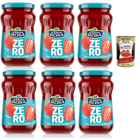 Santa Rosa Zero Erdbeeren Marmelade, leichte und nahrhafte Freude 6x300g Original italienisch Aufstrich