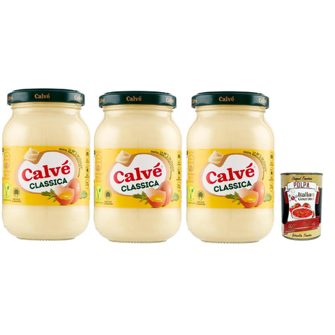 Calvè Calvé Maionese Classica mit Sonnenblumenöl, ideal für Sandwich und Kanties 3x225ml Original italienisch Sauce