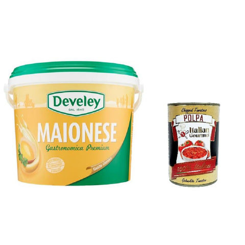 Develey Maionese Gastronomica Premium secchiello Premium Gastronomischer Mayonnaise - Eimer HO.RE.CA 5 kg inkl. Italian Gourmet polpa 400g Original italienisch