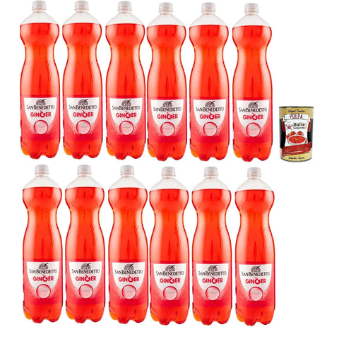 San Benedetto Ginger, Cocktail Ingwer Bitter Aperitivo PET 12x 1, italienisches Softdrink 5 l inkl. Italian Gourmet polpa 400g Original italienisch