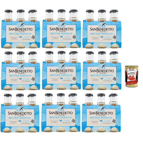 San Benedetto L'analcolico Bitter Bianco, weiß bitter Aperitif ohne Alkohol, Farblos 48x 10cl inkl. Italian Gourmet polpa 400g Original italienisch