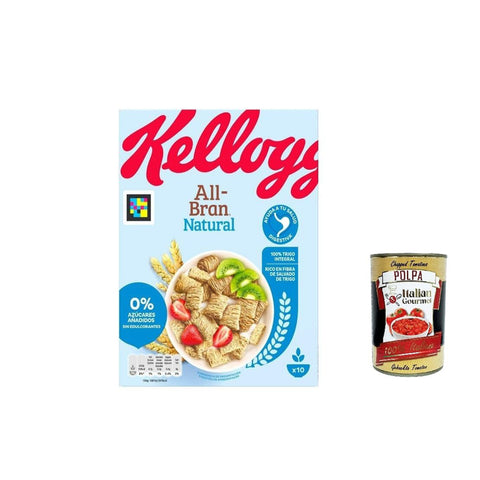 Kellog's Kellogg All-bran Natural, membrane mit seinen reichhaltigen Weizenfasern cereals 450 g 6x Original italienisch inkl. Italian Gourmet Polpa 400g