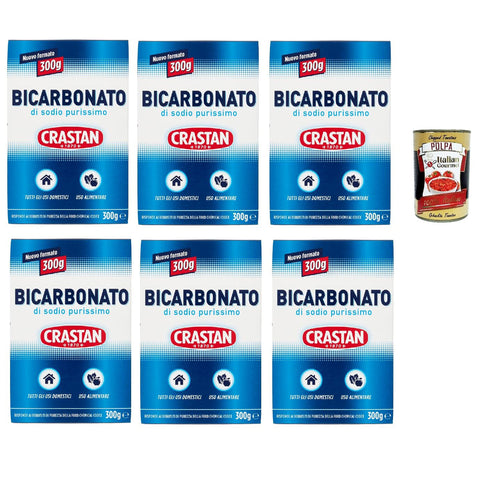 Crastan Bicarbonato di sodio purissimo reines Natriumbicarbonat für den Heimgebrauch und für Lebensmittel 6x300g Original italienisch Natron