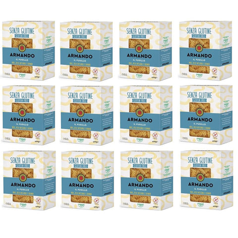 ARMANDO Il Fusillo, glutenfreie Mehrkornnudeln mit Mais, braunem Reis und Quinoa 12x Original italienisch inkl. Italian Gourmet Pelati 400g
