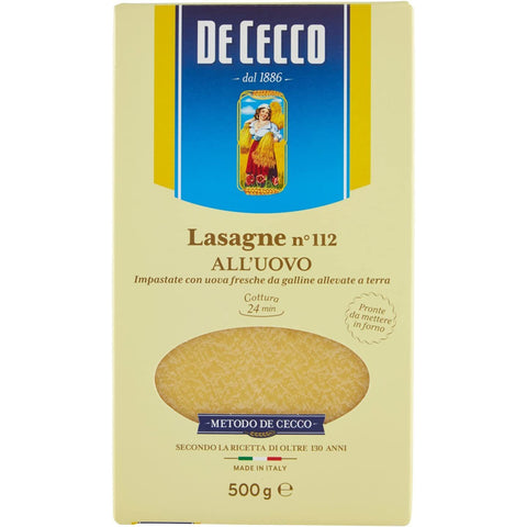 De Cecco Lasagna All'uovo Pasta mit ei Nr. 112 10x 500g inkl. Italian Gourmet polpa 500g Original italienisch