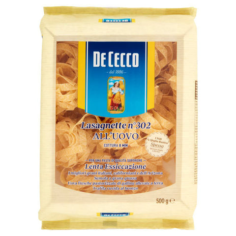 De Cecco Lasagnette All'uovo Pasta mit ei Nr. 302 10x 500g inkl. Italian Gourmet polpa 500g Original italienisch