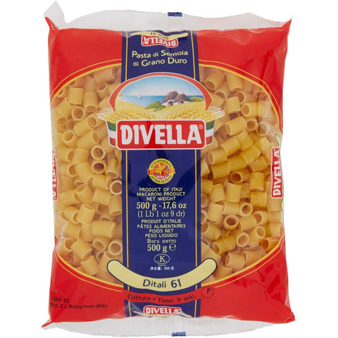 Divella Ditali N. 61 Hartweizengrieß Pasta Italienische Nudeln Packung 10x 500g inkl. Italian Gourmet Polpa di Pomodoro 400g Dose Original italienisch