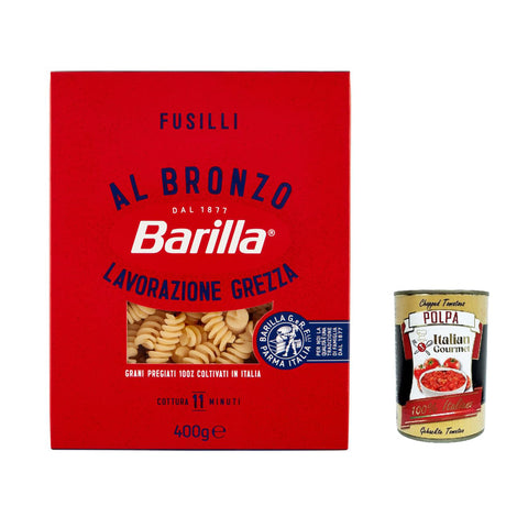 Fusilli al Bronzo Bronze Gezogene Pasta 400g Rohe Verarbeitungsmethode 10x Original italienisch inkl. Italian Gourmet Polpa 400g