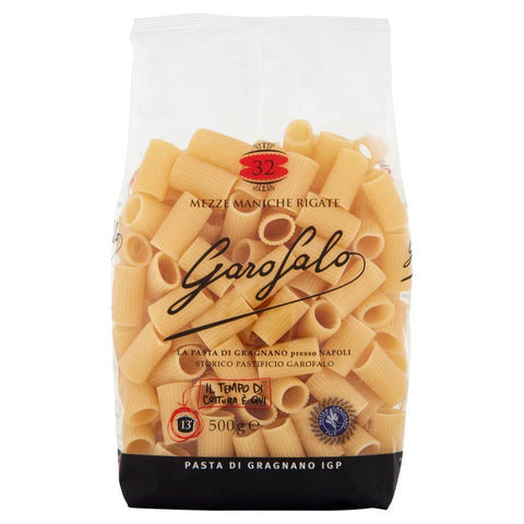 Garofalo Mezze maniche rigate N. 32 Neapolitanische Hartweizengrieß Packung mit Pasta IGP 10x 500g inkl. Italian Gourmet polpa 400g Original italienisch