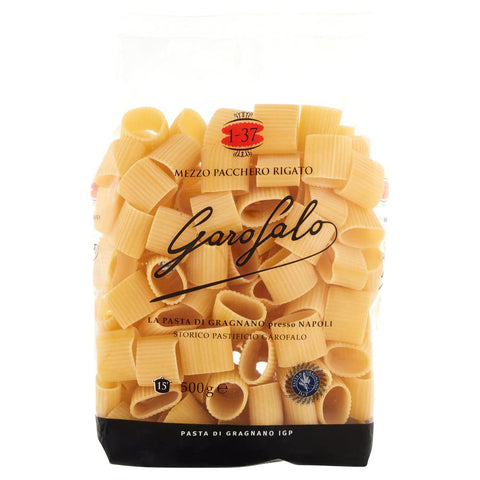 Garofalo Mezzo Pacchero Rigato N. 1 - 37 Neapolitanische Hartweizengrieß Packung mit Pasta IGP 10x 500g inkl. Italian Gourmet polpa 400g Original italienisch