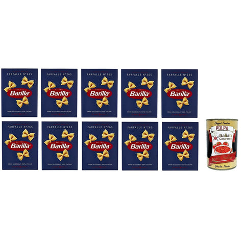 Pasta Barilla Farfalle Nr. 265 italienisch Nudeln 500 g pack 10x Original italienisch inkl. Italian Gourmet Polpa 400g