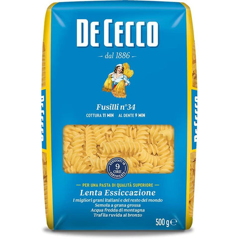 Italian Gourmet Pasta De Cecco 100% Fusilli n. 34 Nudeln 10x 500g inkl. Italian Gourmet Polpa 400g Original italienisch