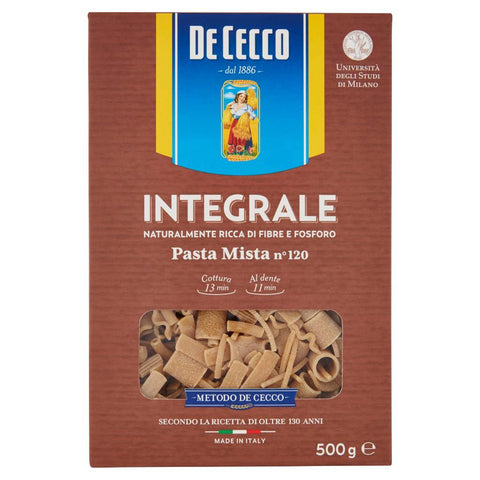 De Cecco Pasta Pasta Mista integrale n. 120 Vollkor italienisch Nudeln 500 g 10x Original italienisch inkl. Italian Gourmet Polpa 400g