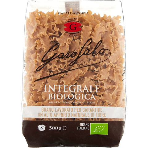 Garofalo Pasta Integrale Mafalda corta Vollkorn - Hartweizen Bio - Produkt 10x 500g inkl. Italian Gourmet polpa 400g Original italienisch