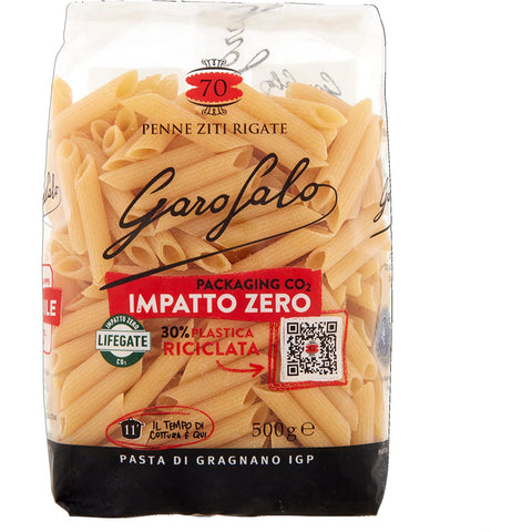 Garofalo Penne Ziti Rigate No. 70 Neapolitanische Hartweizengrieß Packung mit Pasta IGP 10x 500g inkl. Italian Gourmet polpa 400g Original italienisch