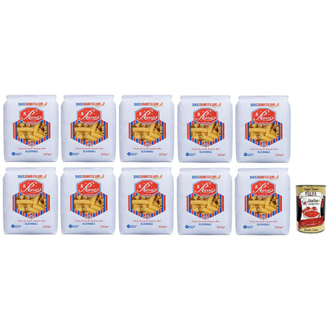 Russo Elicoidali N°122 Hartweizengrieß Pasta,100% Italienischer Weizen,500g-Packung 10x Original italienisch inkl. Italian Gourmet Polpa di Pomodoro 400g Dose