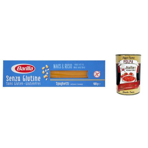 Barilla Spaghetti 400g senza Glutine Glutenfrei pasta nudeln, gluten free 10x Original italienisch inkl. Italian Gourmet Polpa 400g
