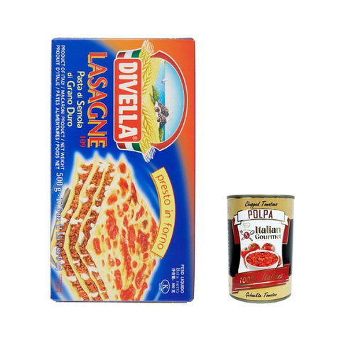 Divella Pasta Lasagne, 100% Pasta nudeln n.109 12x 500g inkl. Italian Gourmet polpa 400g Original italienisch