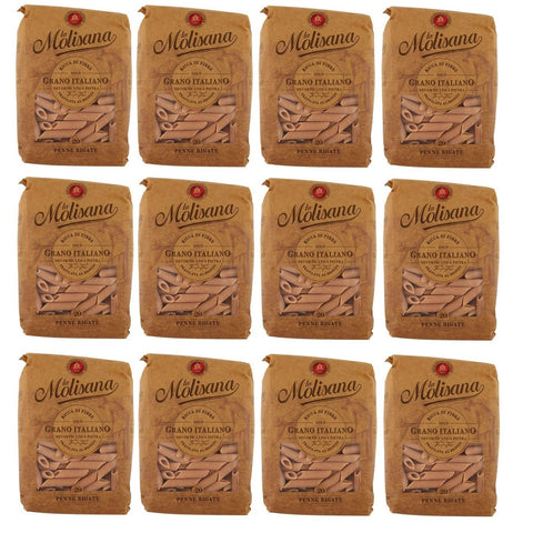 La Molisana Pasta Integrale Penne Rigate n°20 Vollkornnudeln Vollkornpasta, 100% italienischer Weizen 12x500g Original italienisch