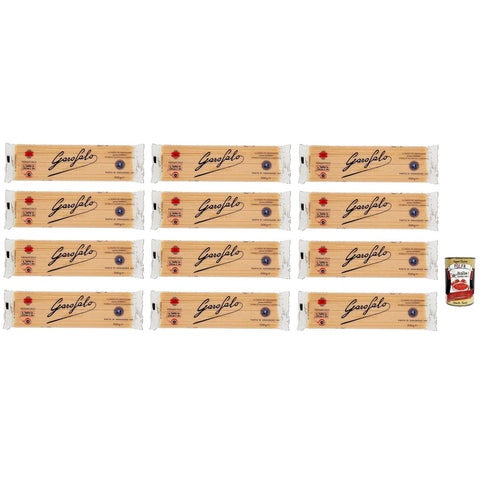 Garofalo Pasta di Gragnano Bronze Zeichnung Vermicelli N°10 Nudeln 12x 500g inkl. Italian Gourmet Polpa di Pomodoro 400g Dose Original italienisch