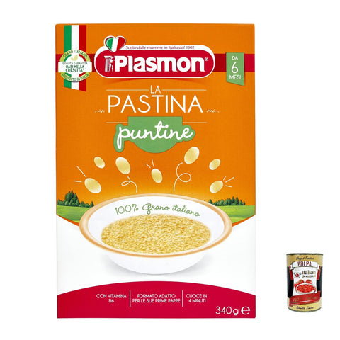 Plasmon Punt ine Pastina Infanzia Svezzamento Dai 6 Mesi 340 Grammi 12x Original italienisch inkl. Italian Gourmet Polpa 400g