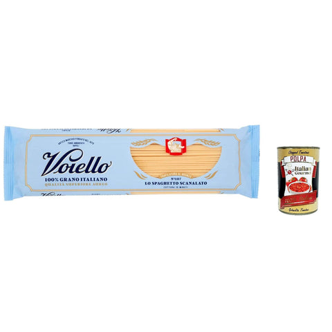 Voiello Pasta Lo Spaghetto Scanalato Nudeln 100 % italienische N107, 500g 20x Original italienisch inkl. Italian Gourmet Polpa 400g