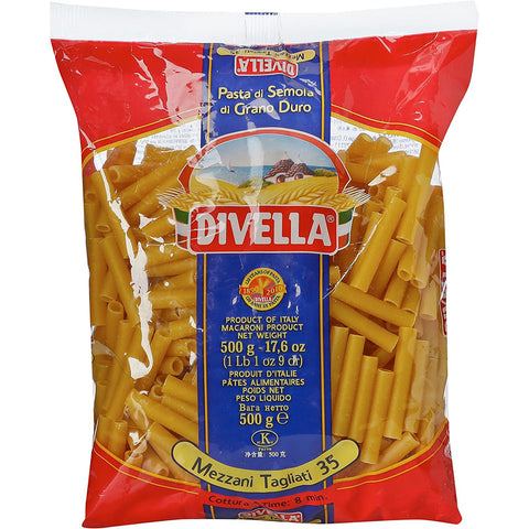Divella Mezzani Tagliati N. 35 Hartweizengrieß Pasta Italienische Nudeln Packung 24x500g Original italienisch