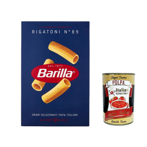 Barilla Pasta Rigatoni Nr. 89, 100% Nudeln pack 5x 500 g inkl. Italian Gourmet polpa 400g Original italienisch