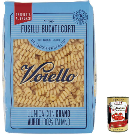 Voiello Pasta Fusilli bucati corti Nudeln 100% N145 5x 500g inkl. Italian Gourmet Polpa 400g Original italienisch