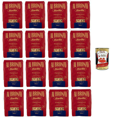Al Bronzo Pasta Fusilli Bronze Gezogene Pasta Rohe Verarbeitungsmethode 16x 500gr inkl. Italian Gourmet polpa 400g Original italienisch