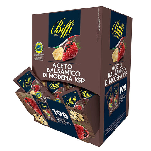 Biffi Aceto Balsamico di Modena IGP Essig Balsamessig aus Modena IGP 198 Einzeldosis-Beutel mit 5ml Original italienisch
