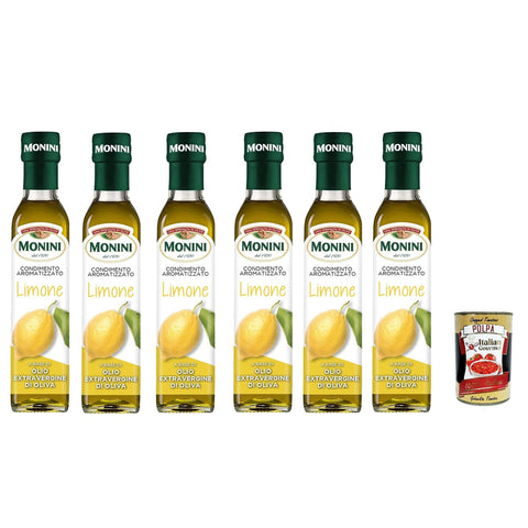 Monini Gewürz auf Basis von nativem Olivenöl extra mit Zitronengeschmack 6x 250ml inkl. Italian Gourmet polpa 400g Original italienisch