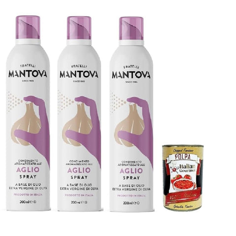 SPRAYLEGGERO Natives Olivenöl Extra Aromatisiert mit Knoblauch durch die Praktische Sprühflasche Können Sie bis 3x200ml Original italienisch Feinkost