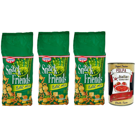 Cameo Snack Friends Bar Mix, Mischung aus Brezeln, Salzige Snacks Beutel 3x1kg Original italienisch Party-Mix