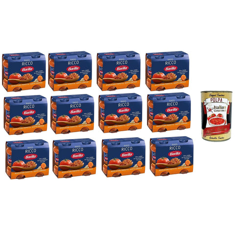 Barilla Sugo Ragù RICCO Bolognese REICHhaltige Ragù Sauce, klassisches Bolognese Gewürz für Pasta 180gX2 12x Original italienisch