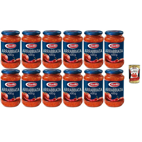 Barilla Arrabbiata Tomatensauce mit Chili, Gläser, 12er Pack 1x400g Original italienisch