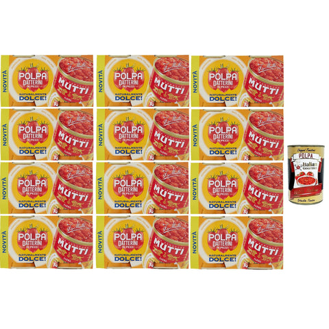 Mutti Polpa di pomodoro datterini Dolce Süßes Datterini - Tomatenmark, Tomatenpulpe Tomaten sauce 100% 24x 300gr inkl. Italian Gourmet polpa 400g Original italienisch