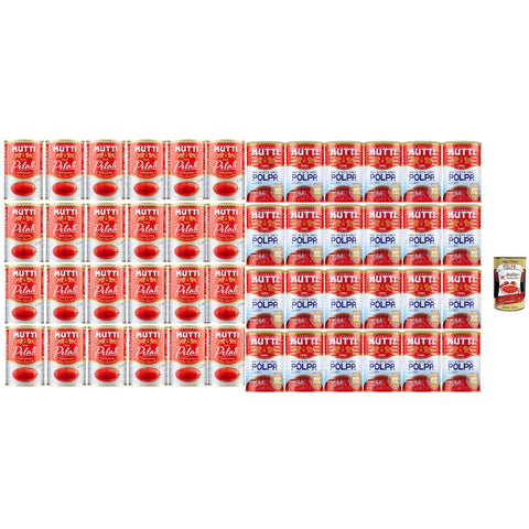 Mutti Pomodori Testpaket und bestern geschälte Tomaten sauce aus Italien, peeled tomatoes 48x400g Original italienisch