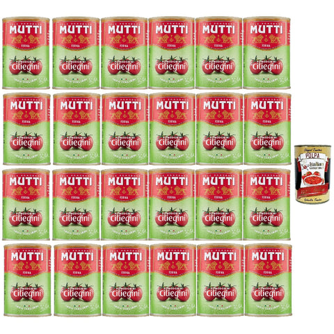 Mutti Pomodorini ciliegini Kirschtomaten Tomaten sauce 100%, cherry tomatoes, 100% Tomaten 24x 400g inkl. Italian Gourmet polpa 400g Original italienisch