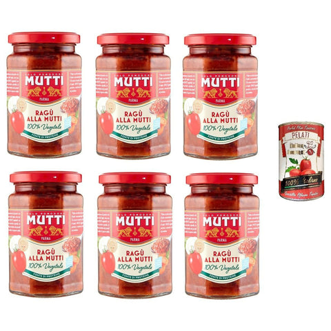 Mutti Ragù Vegetale, Sugo Pronto di verdure, Sauce, fertige italienische Tomatensauce und ausgewähltes Gemüse glutenfrei 6x 280g Original italienisch inkl. Italian Gourmet 400g