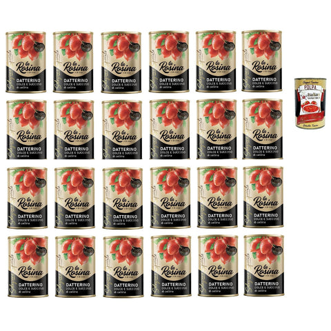 Rosina La Rosina Pomodorino Datterino - Tomate, Italienische Tomaten, Dose 24x 400g inkl. Italian Gourmet polpa 400g Original italienisch