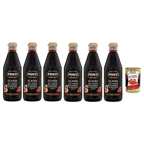 Ponti Glassa all' Aceto Balsamico di Modena, Glasur mit Balsamico Essig aus Modena I.G.P 6x500g Original italienisch Sauce