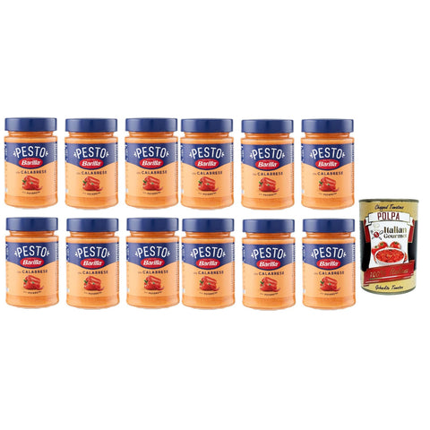 Barilla Pesto alla Calabrese Glutenfreie Italienische Pasta Sauce mit Paprika, Peperoni 12x190g Original italienisch