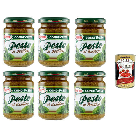 Berni Pesto BasilicoBasilikum - Pesto 6x135gr inkl. Italian Gourmet polpa 400g Original italienisch