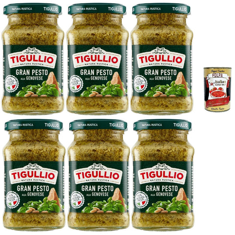 Star Tigullio GranPesto Pesto alla Genovese, pesto sauce mit 100% frisches Basilikum 6x 190g Sauce Soße Original italienisch inkl. Italian Gourmet Polpa 400g