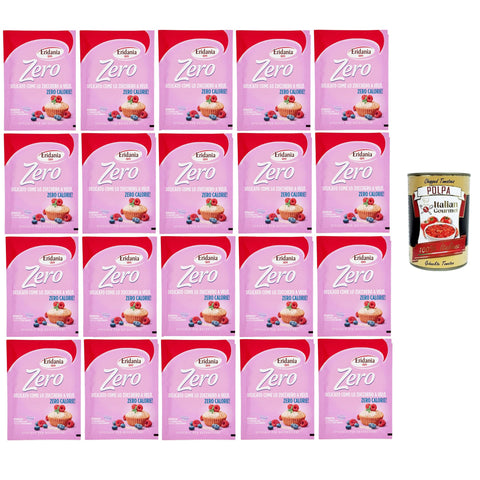 Eridania Zero Delicato Come lo Zucchero a Velo Zero Delicate Like Puderzucker 20x80 g Original italienisch inkl. Italian Gourmet Polpa 400g