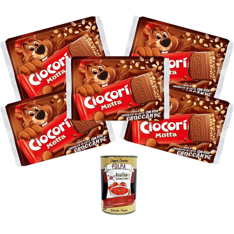 Motta Ciocori' Snack di Cioccolato a Latte con Riso Croccante Ciocorì Milchschokoladen - Snack mit knusprigem Ciocorì - Reis 5x110g inkl. Italian Gourmet polpa 400g Original italienisch