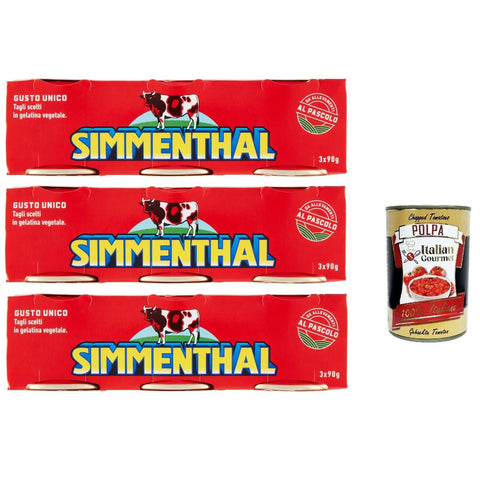 Simmenthal carne in scatola, Rindfleisch in Aspik 3x ( ) 100% Fleisch Aspikfleisch 3x 90g inkl. Italian Gourmet polpa 400g Original italienisch