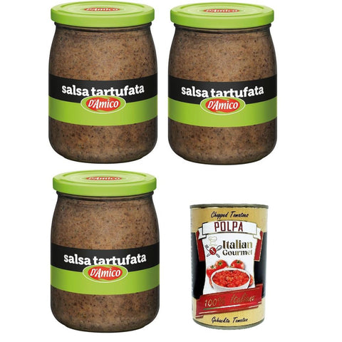 D'amico Professional Salsa Tartufata Trüffelsauce 3x 500gr inkl. Italian Gourmet polpa 400g Original italienisch