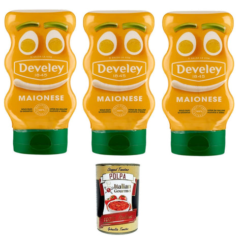 Mayonnaise-Sauce 3x 250 ml 100% natürliche Zutaten Original italienisch inkl. Italian Gourmet Polpa 400g
